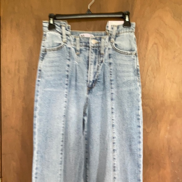 Relist 5/17❌ So Notch waist Super High rise Wide Leg raw hem jean - Picture 4 of 16